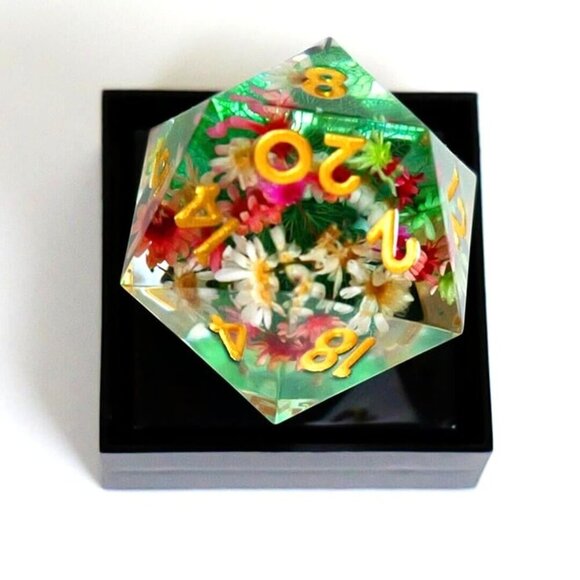 NEW - Single Dice‎ (Die) - Spring Sanctuary - 34mm D20 - Dungeons and Dragons - Picture 4 of 6